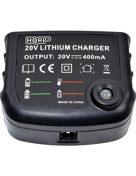 Cargador de Batería Li-Ion 20V HQRP Compatible Black and Decker