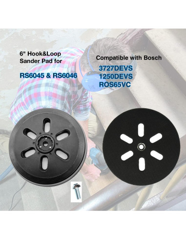 Pad de Reemplazo Duro 15.24 cm Donanim para Lijadora Bosch