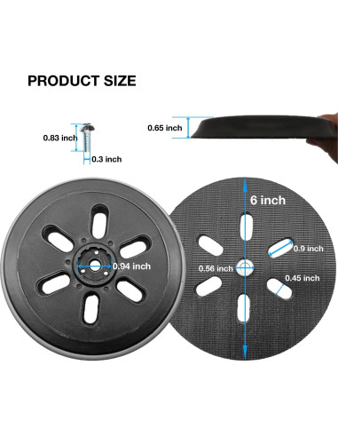 Pad de Reemplazo Duro 15.24 cm Donanim para Lijadora Bosch