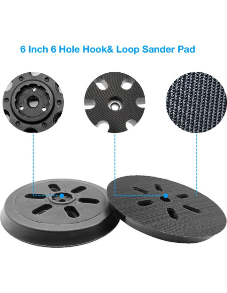 Pad de Reemplazo Duro 15.24 cm Donanim para Lijadora Bosch