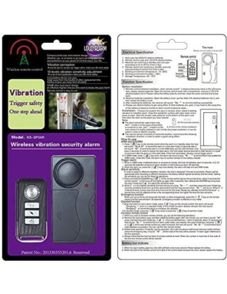 Alarma Antirrobo Inalámbrica Mengshen MS-Z07 105dB Control Remoto