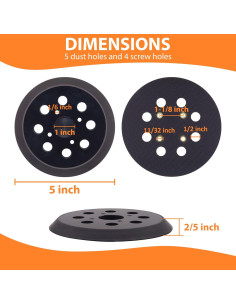 Pad de Reemplazo para Lijadora 5" Taokyid Universal - Paquete de 2 2