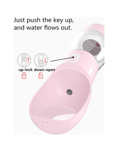 Dispensador de Agua y Comida para Perros Misthis Rosa 250ml 2