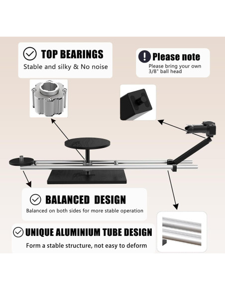 Deslizador de cámara rotativo PUKOKO 360 para DSLR