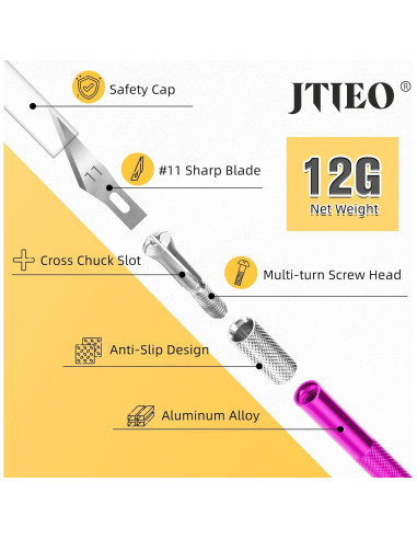 Cuchillo de Manualidades JTIEO con 4 Cuchillos y 70 Cuchillas