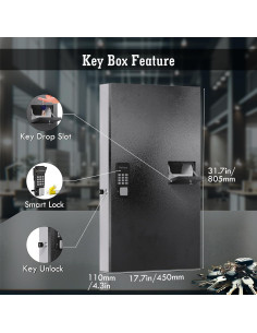 Caja de Llaves WeHere 104 Llaves Montada en Pared con Bluetooth 2