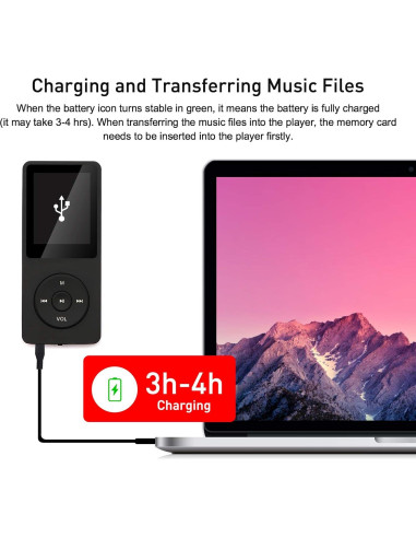 Reproductor MP3 Arungo 64GB con Altavoz y Auriculares