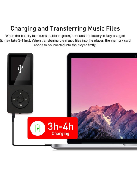 Reproductor MP3 Arungo 64GB con Altavoz y Auriculares