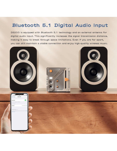 Amplificador DAC SMSL DS200 Bluetooth 5.1 32bit 768kHz