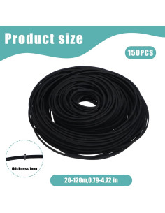 150 Correas de Casete Classicseali 20-120mm Caucho 1mm 2