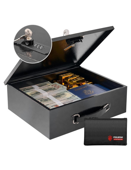 Caja de Seguridad a Prueba de Fuego Polspag Grande con Llave