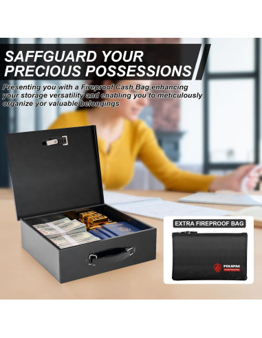 Caja de Seguridad a Prueba de Fuego Polspag Grande con Llave