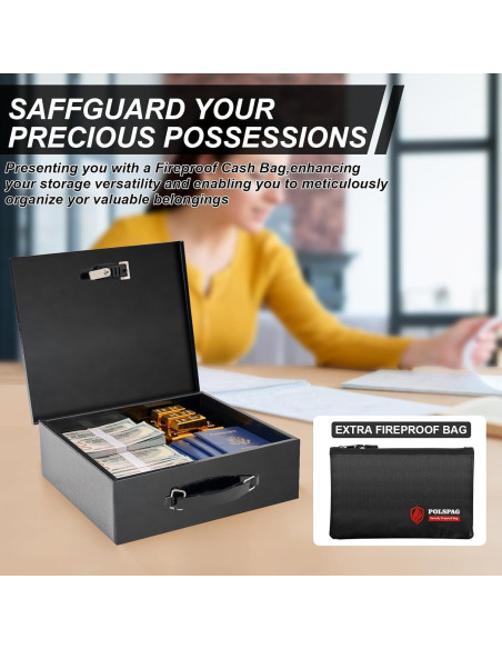 Caja de Seguridad a Prueba de Fuego Polspag Grande con Llave