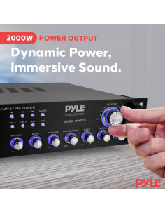Receptor Preamplificador Bluetooth Pyle P2001BT 2000W Multicanal 2