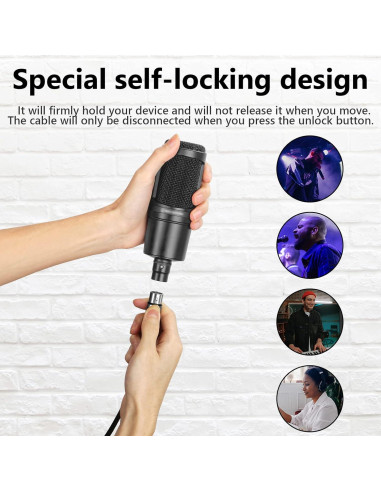 Cable de Micrófono XLR Macho a Hembra 3m GEEKRIA para Audio-Technica