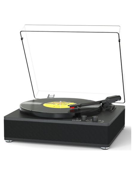 Reproductor de Vinilo Bluetooth TANLANIN TE-3008BK-TA 3 Velocidades