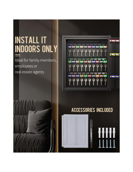 Gabinete de Llaves Uniclife 60 Llaves con Combinación y Llave