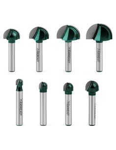 Conjunto de 8 Fresas de Carburo Knoweasy 1/4" para Madera