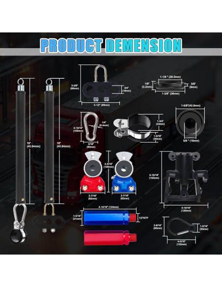 Kit de Líneas de Aire 12FT Boeray para Camiones Semi 3 en 1