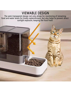 Dispensador automático de comida y agua Kathson 2 en 1 gris 2
