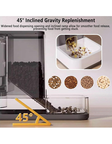Dispensador automático de comida y agua Kathson 2 en 1 gris
