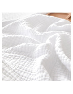 Manta de Muselina 100% Algodón PHF 127x152 cm Blanca