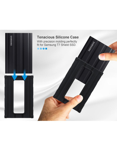 Funda de Silicona Lacdo para SSD Samsung T7 Shield 1TB/2TB/4TB