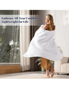 Manta de Muselina 100% Algodón PHF 127x152 cm Blanca 2