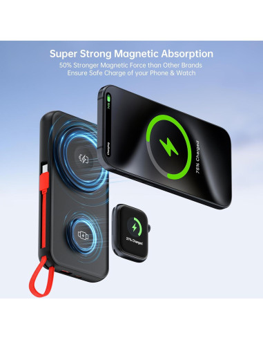 Cargador Portátil 10000mAh MagSafe VINTELEIN 5 en 1 Negro