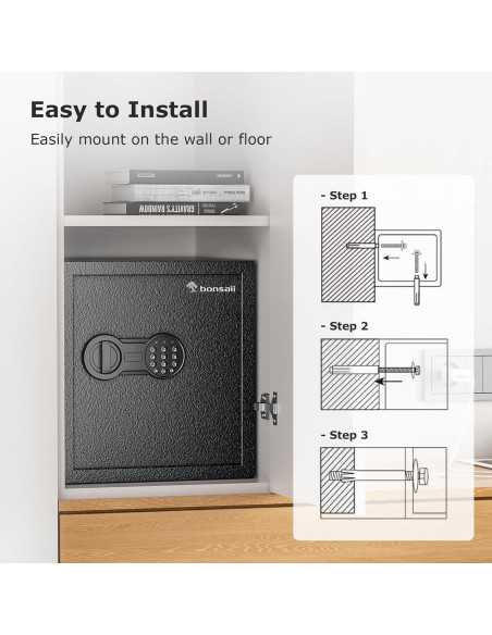 Caja Fuerte Digital Bonsaii de Acero 1.2 Pies Cúbicos con Estante
