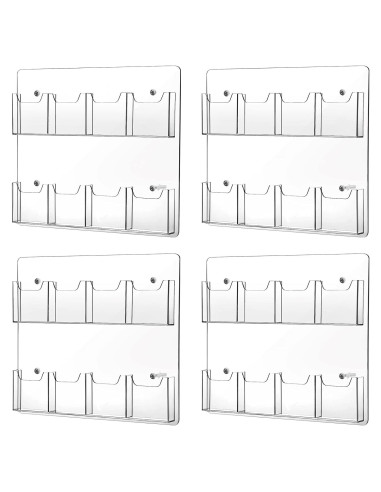 Soporte de Folletos Acrílico Weysat 8 Bolsillos Montaje en Pared