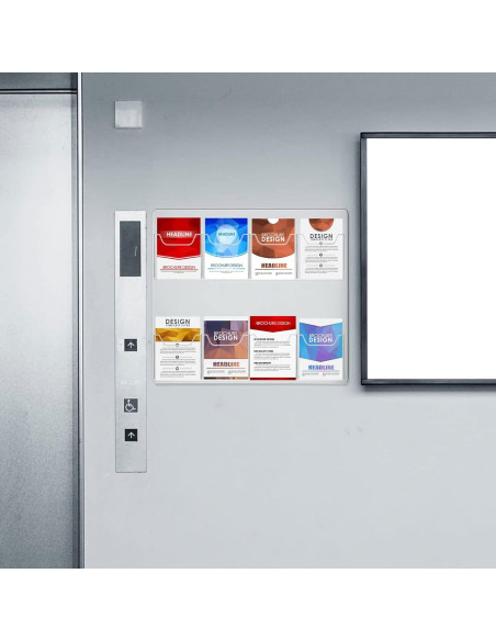 Soporte de Folletos Acrílico Weysat 8 Bolsillos Montaje en Pared