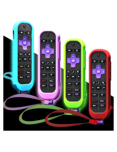 4 Fundas de Silicona para Control Remoto Roku Pro - Colores Brillantes