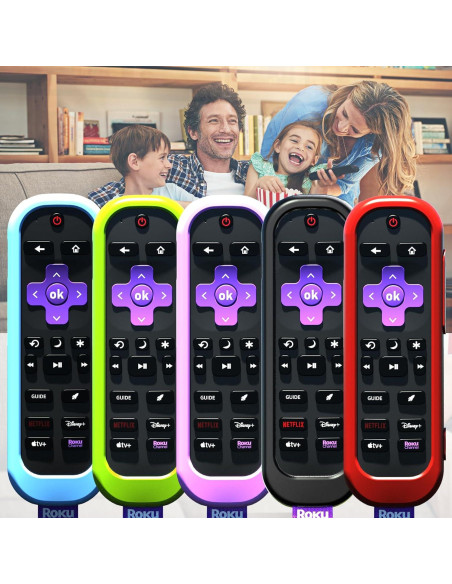 4 Fundas de Silicona para Control Remoto Roku Pro - Colores Brillantes