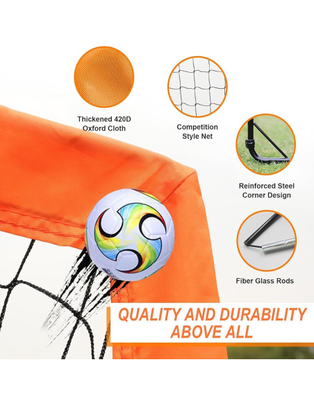 Portería de Fútbol Portátil HouzeFun 4x3m + Escalera Agilidad