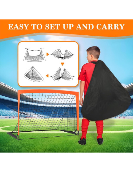 Portería de Fútbol Portátil HouzeFun 4x3m + Escalera Agilidad