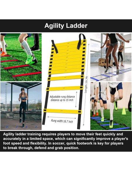 Portería de Fútbol Portátil HouzeFun 4x3m + Escalera Agilidad