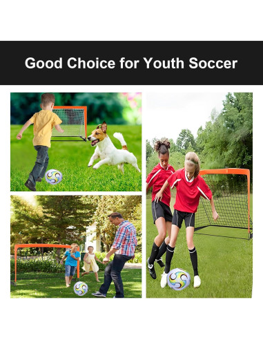 Portería de Fútbol Portátil HouzeFun 4x3m + Escalera Agilidad