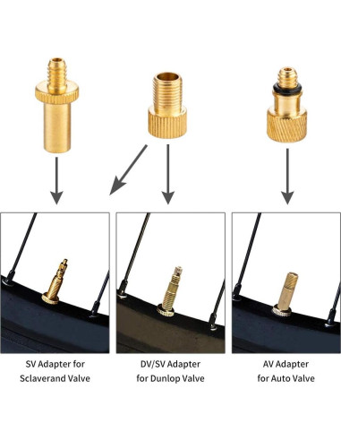 Kit de Adaptadores de Válvula PinbWD para Bicicleta y Balones