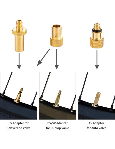 Kit de Adaptadores de Válvula PinbWD para Bicicleta y Balones