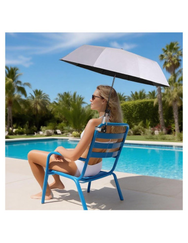 Sombrilla de Silla de Playa LHongL 114.3cm UPF 50+ Ajustable