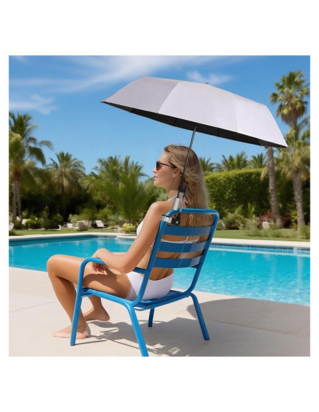 Sombrilla de Silla de Playa LHongL 114.3cm UPF 50+ Ajustable