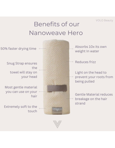 Toalla de Pelo VOLO Hero Rosa Nube + Banda Spa + Scrunchie