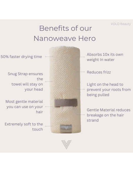 Toalla de Pelo VOLO Hero Rosa Nube + Banda Spa + Scrunchie