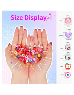 Kit de Cuentas de Pony Sistenia 2400 Piezas 72 Colores 2