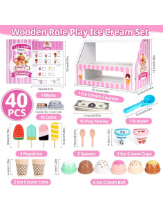 Set de Juego de Helado de Madera Shen Zhen 26.5x14x17.5cm 2