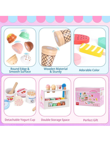 Set de Juego de Helado de Madera Shen Zhen 26.5x14x17.5cm