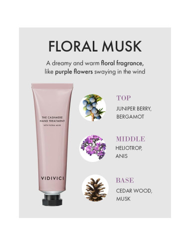 Crema de Manos VIDIVICI Cachemira 68g Hidratante Almizcle Floral