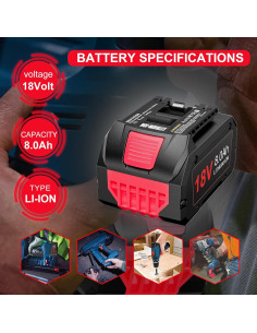 Batería Litio-Ion 18V 8000mAh TenHutt para Bosch 2