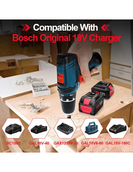 Batería Litio-Ion 18V 8000mAh TenHutt para Bosch